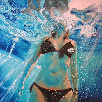 Peinture intitulée "Under Water" par Anna Krasnaya, Œuvre d'art originale, Huile