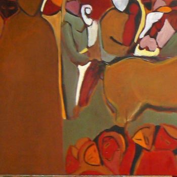 Pittura intitolato "cheval-guide" da Anna Langowski, Opera d'arte originale, Olio