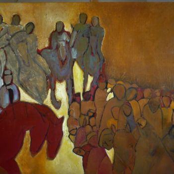 Peinture intitulée "des-tresses-humaines" par Anna Langowski, Œuvre d'art originale, Huile