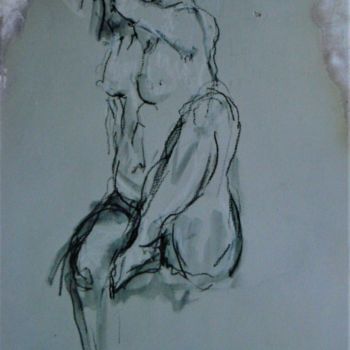 Disegno intitolato "nu-assis" da Anna Langowski, Opera d'arte originale, Grafite