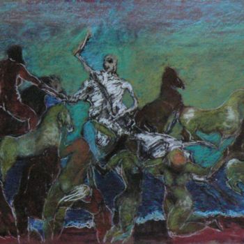 Rysunek zatytułowany „Nixes and death” autorstwa Anna Langowski, Oryginalna praca, Pastel