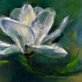 Ζωγραφική με τίτλο "Floral Magnolia  Pa…" από Lubchik, Αυθεντικά έργα τέχνης, Λάδι Τοποθετήθηκε στο Ξύλινο φορείο σκελετό