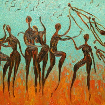 Ζωγραφική με τίτλο "dance" από Anna Makarova, Αυθεντικά έργα τέχνης, Λάδι