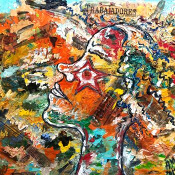 Картина под названием "Made in Cuba Selfpo…" - Anna Makarova, Подлинное произведение искусства, Масло