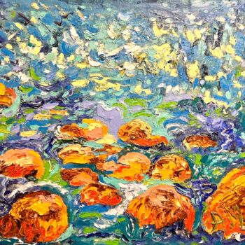 Painting titled "Debussy and Sea" by Anna Makarova, Original Artwork, Oil