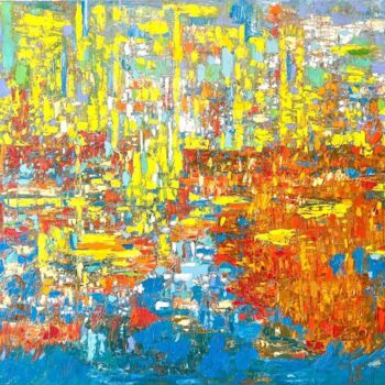 Painting titled "A mix of flags or a…" by Anna Makarova, Original Artwork, Oil