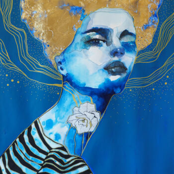 绘画 标题为“Blue galaxy” 由Anna Matykiewicz, 原创艺术品, 丙烯
