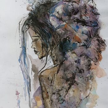 Картина под названием "Мечтание" - Anna Mytavska (Cabrerra), Подлинное произведение искусства, Чернила
