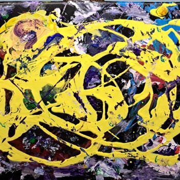 Schilderij getiteld "The Yellow Illusion…" door Anna Oleinik (Anarta), Origineel Kunstwerk, Film Print Gemonteerd op Frame v…