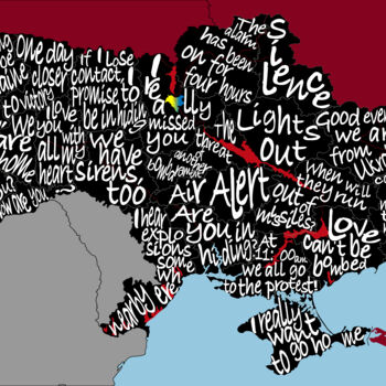 Цифровое искусство под названием "Modern map of Ukrai…" - Anna Oliinyk (Andja), Подлинное произведение искусства, 2D Цифрова…