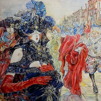 Картина под названием "Карнавал" - Анна Олина, Подлинное произведение искусства, Масло