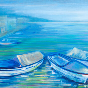 Pintura intitulada "Quiet Harbor" por Anna Ovsiankina, Obras de arte originais, Óleo