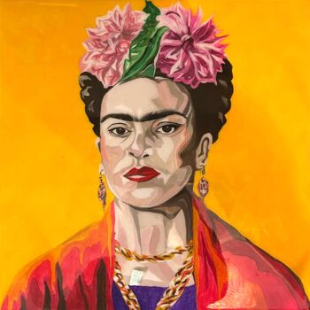 Painting titled "Frida" by Anna Paloma, Original Artwork, Acrylic Mounted on Wood Panel