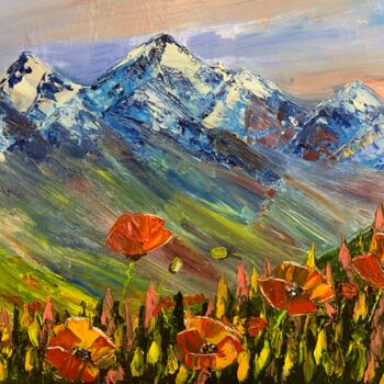 Malerei mit dem Titel "5 Poppies" von Anna Pavlovich-Naneva, Original-Kunstwerk, Öl