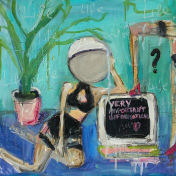 Painting titled "Very important info…" by Anna Polani, Original Artwork, Oil