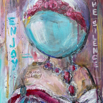 Painting titled "Enjoy the silence" by Anna Polani, Original Artwork, Acrylic Mounted on Cardboard