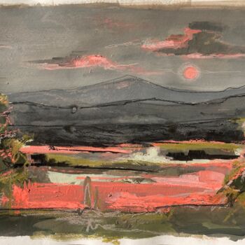 Pittura intitolato "Sunrise in the moun…" da Anna Prykhodko, Opera d'arte originale, Acrilico