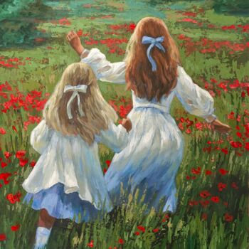 Painting titled "Poppy Season" by Anna Reznikova, Original Artwork, Acrylic
