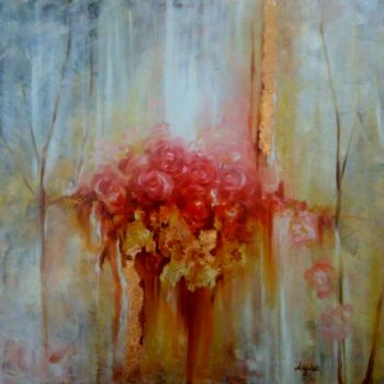 Malerei mit dem Titel "Rose" von Anna Rita Angiolelli, Original-Kunstwerk, Acryl Auf Keilrahmen aus Holz montiert