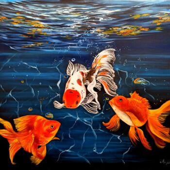 Pintura titulada "Aquarium" por Anna Rita Angiolelli, Obra de arte original, Oleo Montado en Bastidor de camilla de madera