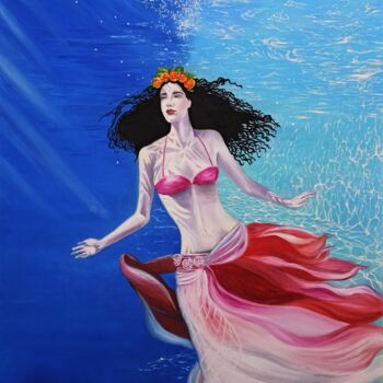 Painting titled "Heavenly dream" by Anna Rita Angiolelli, Original Artwork, Oil Mounted on Wood Stretcher frame