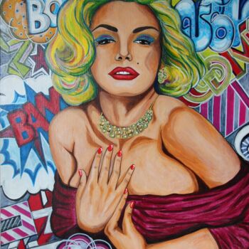 Pittura intitolato "Marilyn Monroe pop…" da Anna Serebrenoya, Opera d'arte originale, Acrilico