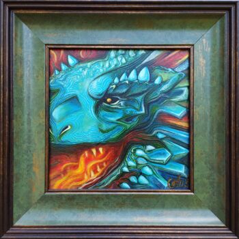 Painting titled "The power of the dr…" by Anna Shabalova, Original Artwork, Oil Mounted on Wood Stretcher frame