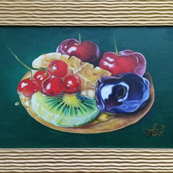 Painting titled "Summer Compliment" by Anna Shabalova, Original Artwork, Oil Mounted on Wood Stretcher frame