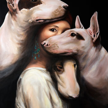 Картина под названием "The secrets of a wo…" - Anna Shostak, Подлинное произведение искусства, Масло Установлен на Деревянна…