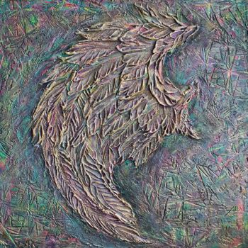 제목이 "Angel's Wing"인 미술작품 Anna Shuvaeva로, 원작, 아크릴 나무 들것 프레임에 장착됨