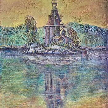 Картина под названием "The Chapel" - Anna Shuvaeva, Подлинное произведение искусства, Акрил Установлен на Деревянная рама дл…