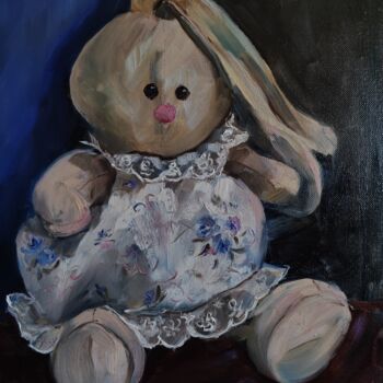 Картина под названием "Зайчика." - Anna Shwed, Подлинное произведение искусства, Масло