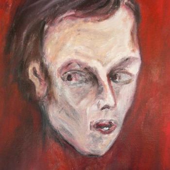 Peinture intitulée "Portrait rouge" par Anna Sibert, Œuvre d'art originale, Huile