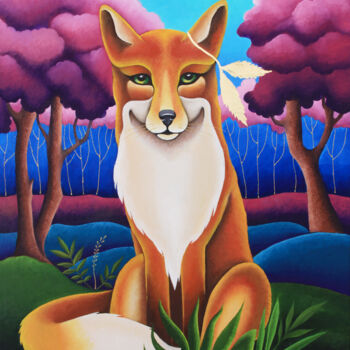 Schilderij getiteld "Magic fox. Kids roo…" door Anna Startseva, Origineel Kunstwerk, Olie