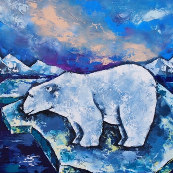 Картина под названием "Polar bear. Kids ro…" - Anna Startseva, Подлинное произведение искусства, Масло