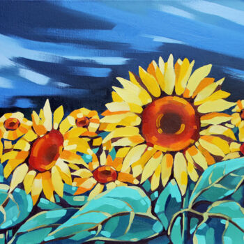 Pittura intitolato "Sunflowers. Floral…" da Anna Startseva, Opera d'arte originale, Olio