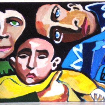 Painting titled "Famille d'un milita…" by Anna Synoradzka, Original Artwork