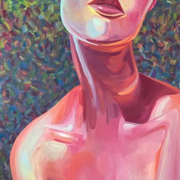 Картина под названием "Rose" - Anna Tikhomirova, Подлинное произведение искусства, Акрил Установлен на Деревянная рама для н…