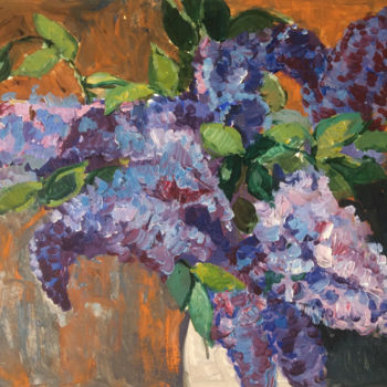 Schilderij getiteld "Lilac" door Anna Trigub, Origineel Kunstwerk, Olie
