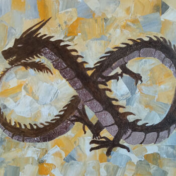 Картина под названием "Dragon of infinity" - Anna Ugusheva, Подлинное произведение искусства, Акрил
