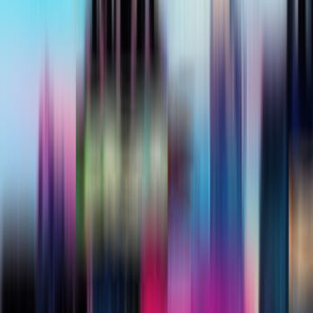 Digitale Kunst mit dem Titel "Skyscrapes at sunny…" von Anna Vaasi, Original-Kunstwerk, Digitale Malerei