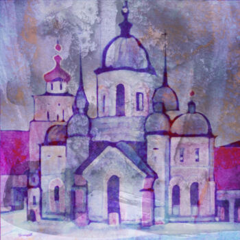 Arts numériques intitulée "Ortodox Church in O…" par Anna Vaasi, Œuvre d'art originale, Peinture numérique