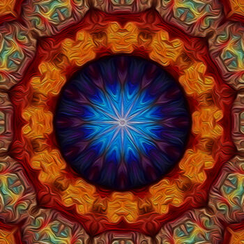 Grafika cyfrowa / sztuka generowana cyfrowo zatytułowany „Mystic magic Mandala” autorstwa Anna Vaasi, Oryginalna praca, Mala…
