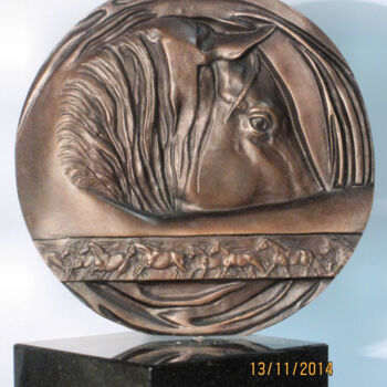 Sculpture intitulée ""Galop"" par Anna Wątróbska, Œuvre d'art originale, Bronze
