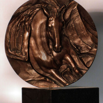 Rzeźba zatytułowany „"Galop" awers” autorstwa Anna Wątróbska, Oryginalna praca, Brąz