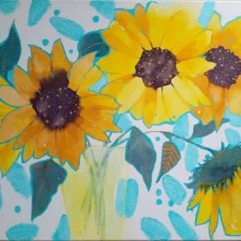 Peinture intitulée "Die Sonnenblumen" par Anna Yuzvinkevych, Œuvre d'art originale, Acrylique