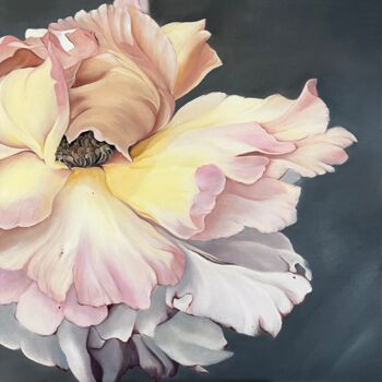 Painting titled "My glorious rose" by Anna Zhdanyuk, Original Artwork, Oil Mounted on Wood Stretcher frame