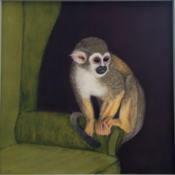 Painting titled "Squirrel monkey" by Anna Isaac, Original Artwork, Pastel