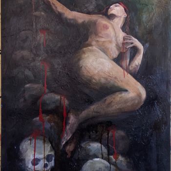 Painting titled "My soul is tired" by Anna Aghanikyan, Original Artwork, Oil