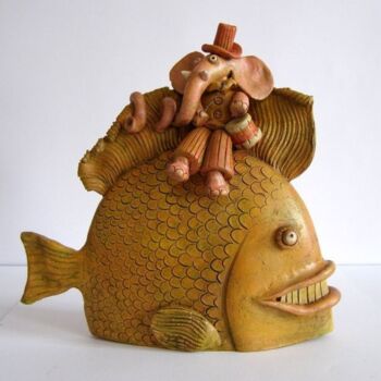 Sculpture intitulée "My big fish" par Annaart, Œuvre d'art originale, Céramique